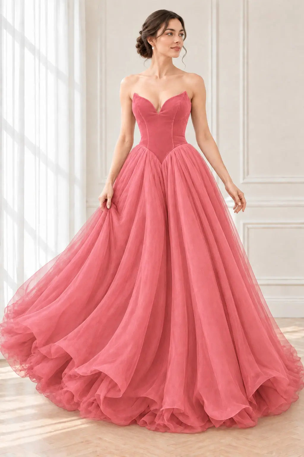 Organza Sweep Train A-Line/Princess Sleeveless Sweetheart Zipper Prom Dress With Pleated