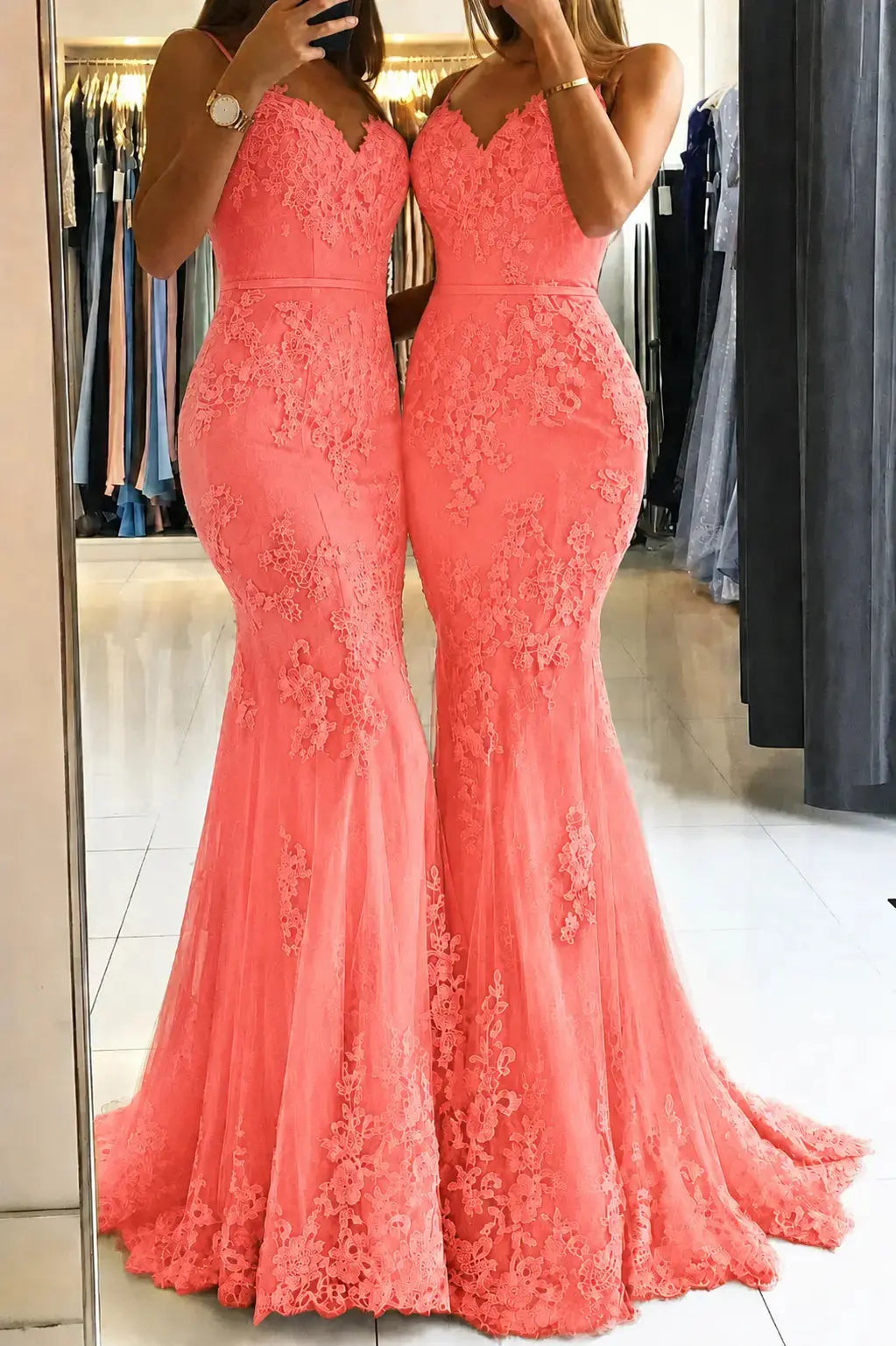 Trumpet/Mermaid Sweetheart Sleeveless Long/Floor-Length Tulle Prom Dresses With Appliqued KAIDRESS