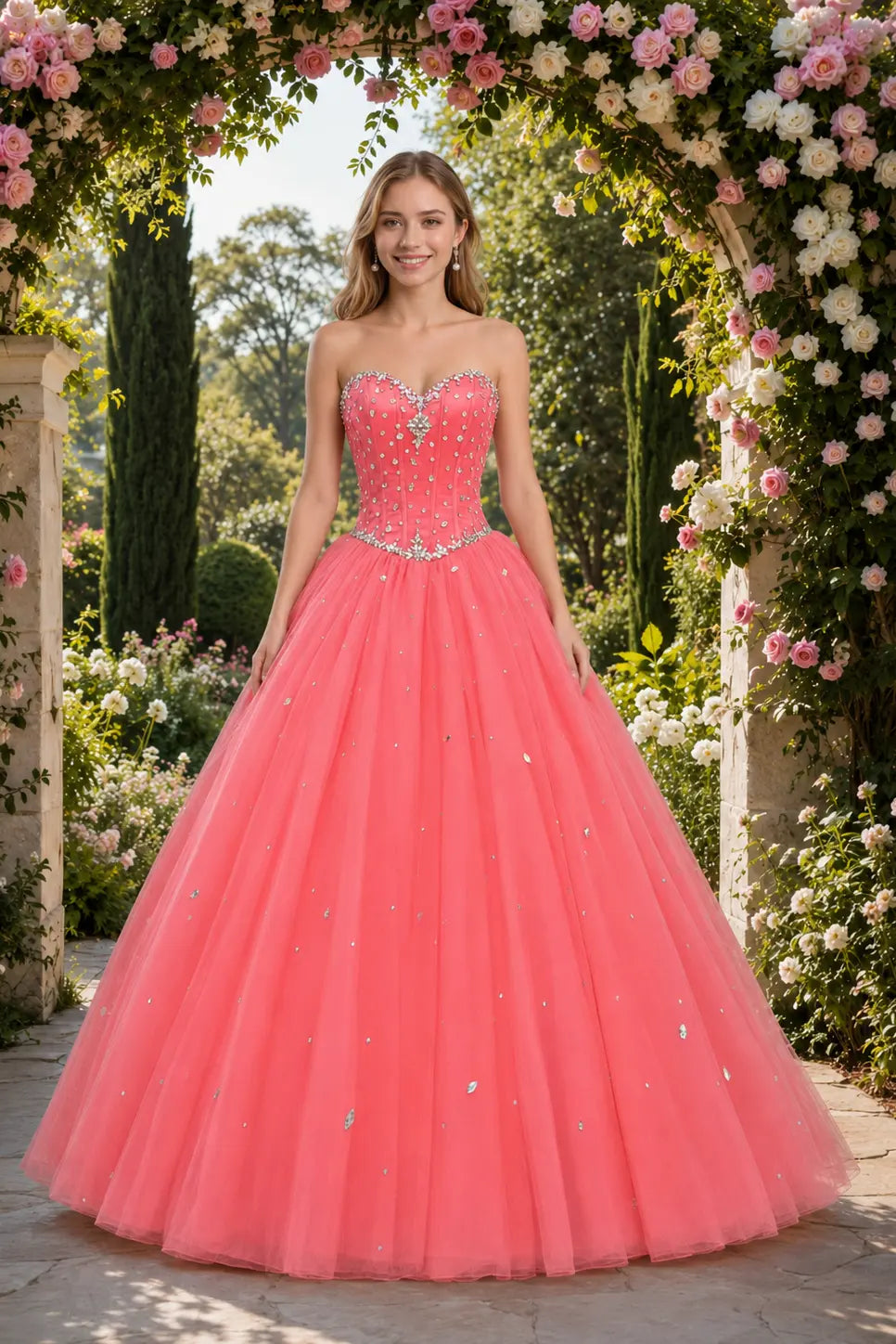Royal Blue Princess Quinceanera Dress Rhinestone Tulle Ball Gown Prom KAIDRESS