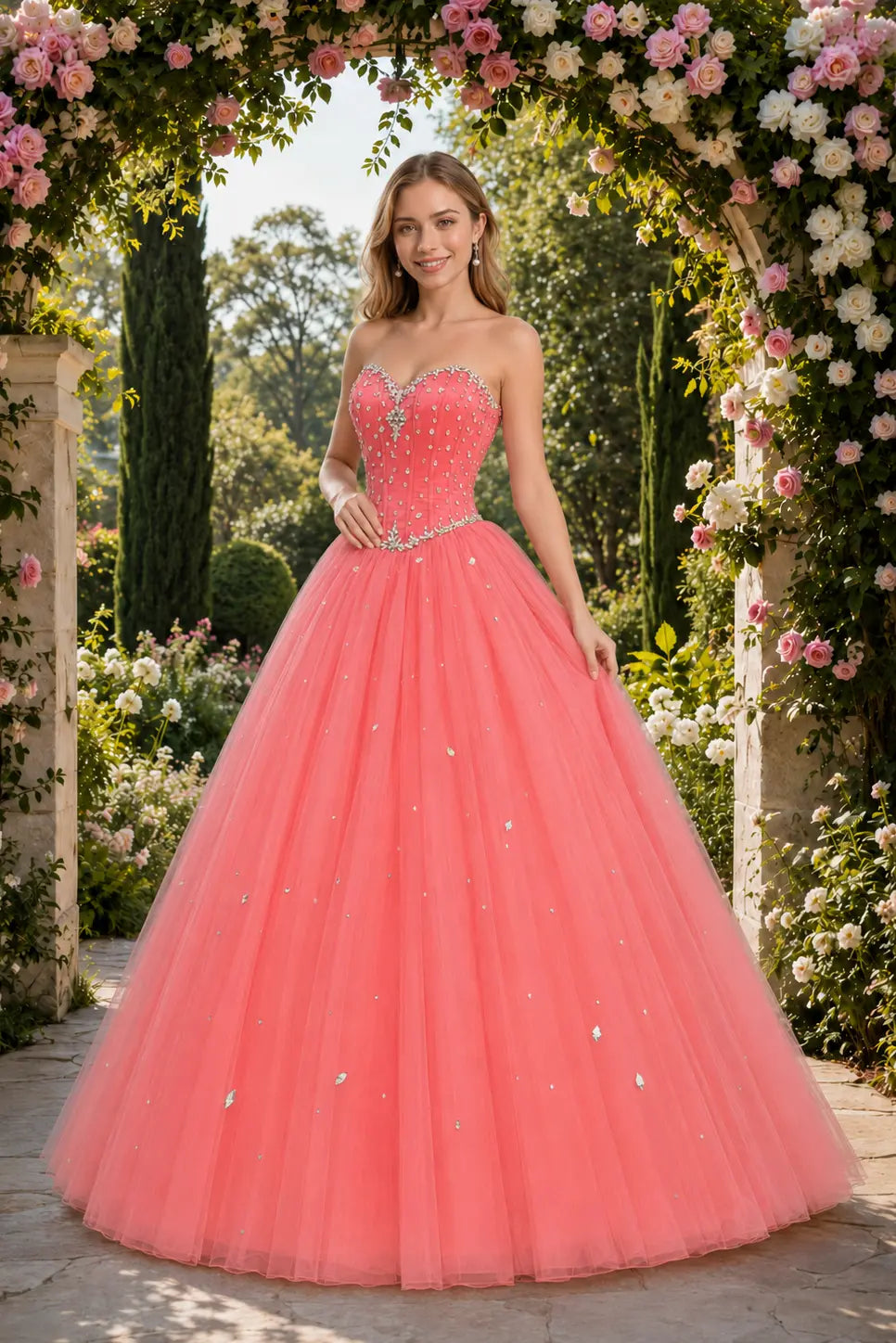 Royal Blue Princess Quinceanera Dress Rhinestone Tulle Ball Gown Prom KAIDRESS