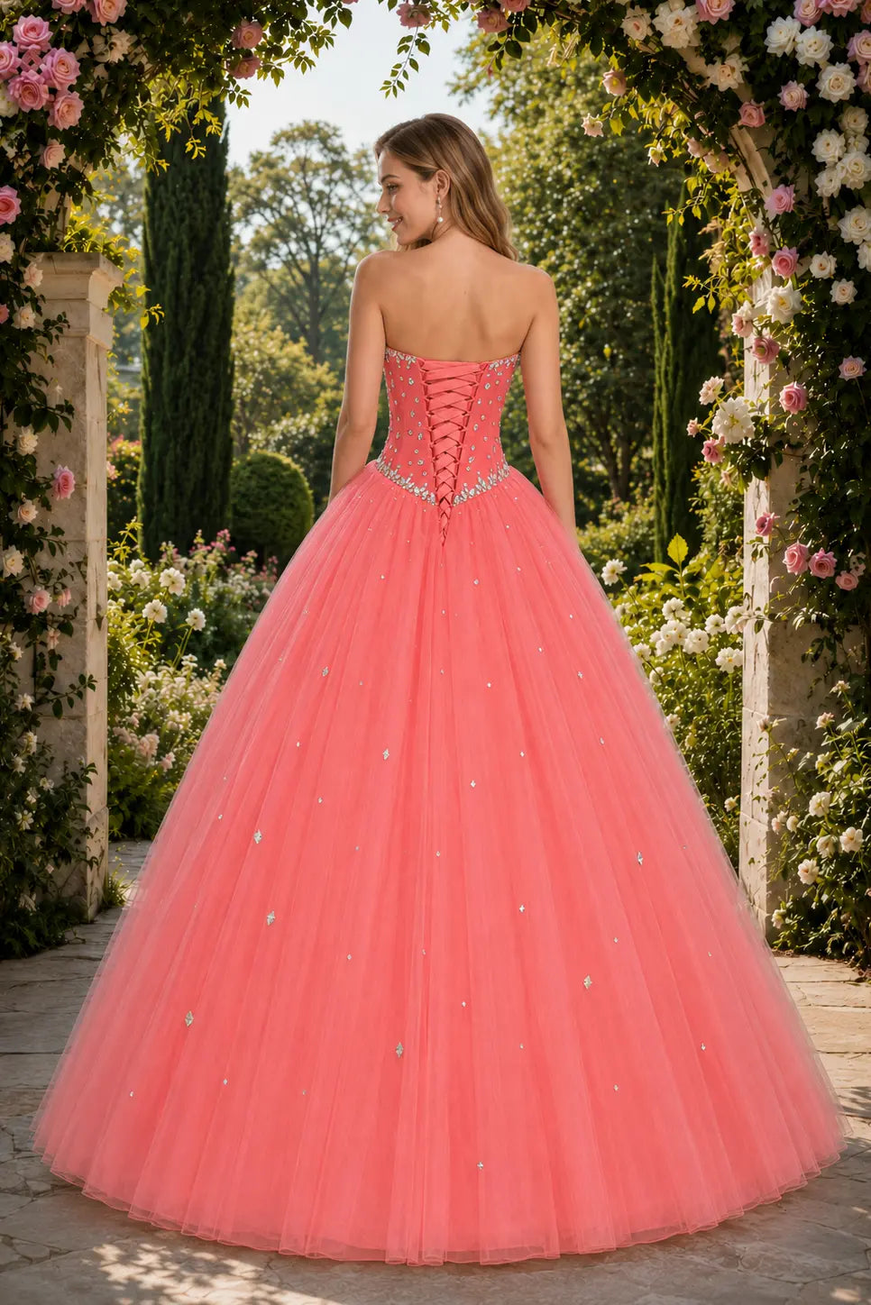 Royal Blue Princess Quinceanera Dress Rhinestone Tulle Ball Gown Prom KAIDRESS