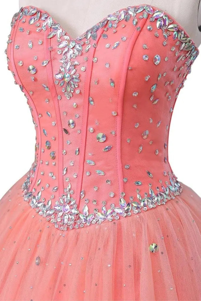 Royal Blue Princess Quinceanera Dress Rhinestone Tulle Ball Gown Prom KAIDRESS
