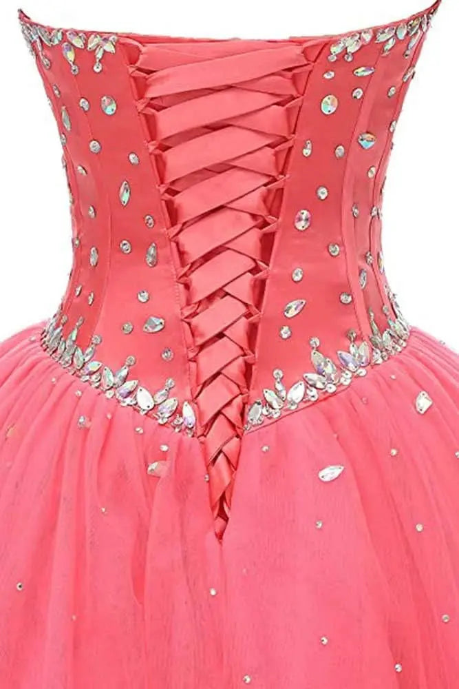 Royal Blue Princess Quinceanera Dress Rhinestone Tulle Ball Gown Prom KAIDRESS
