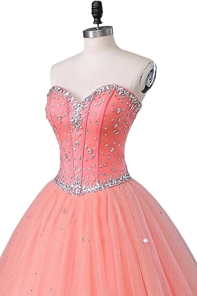 Royal Blue Princess Quinceanera Dress Rhinestone Tulle Ball Gown Prom KAIDRESS