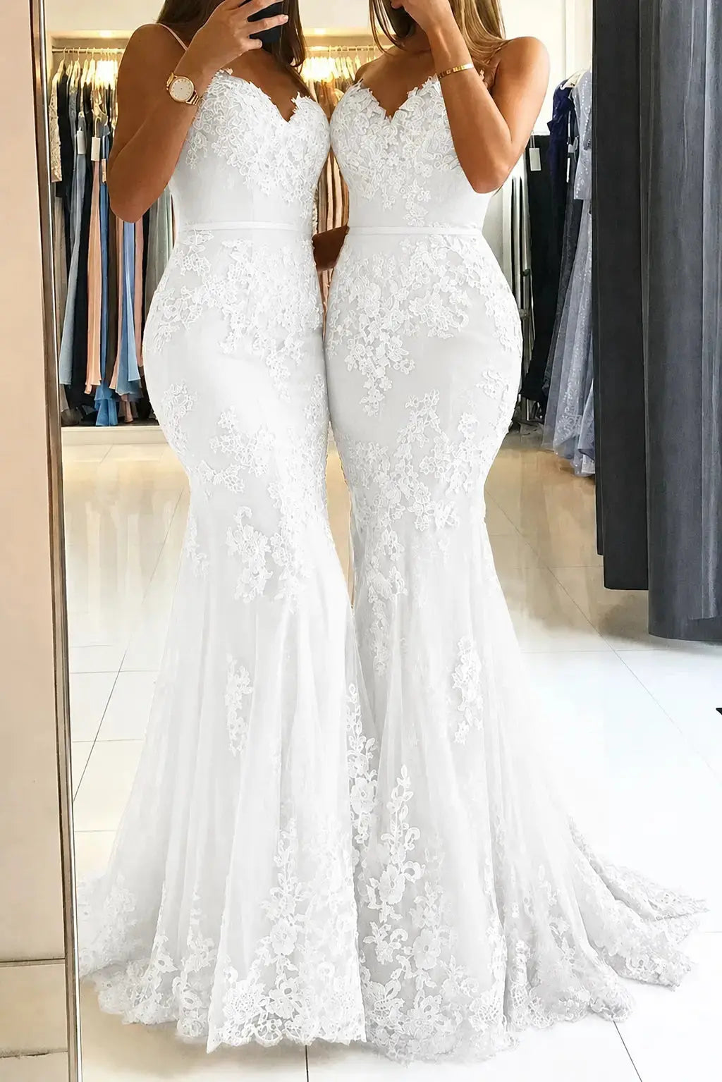 Trumpet/Mermaid Sweetheart Sleeveless Long/Floor-Length Tulle Prom Dresses With Appliqued KAIDRESS