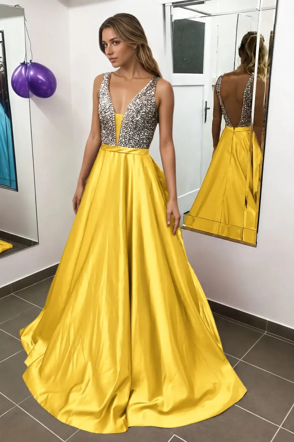 Satin Burgundy Formal Prom Dresses Sparkly Long Princess Evening Gowns